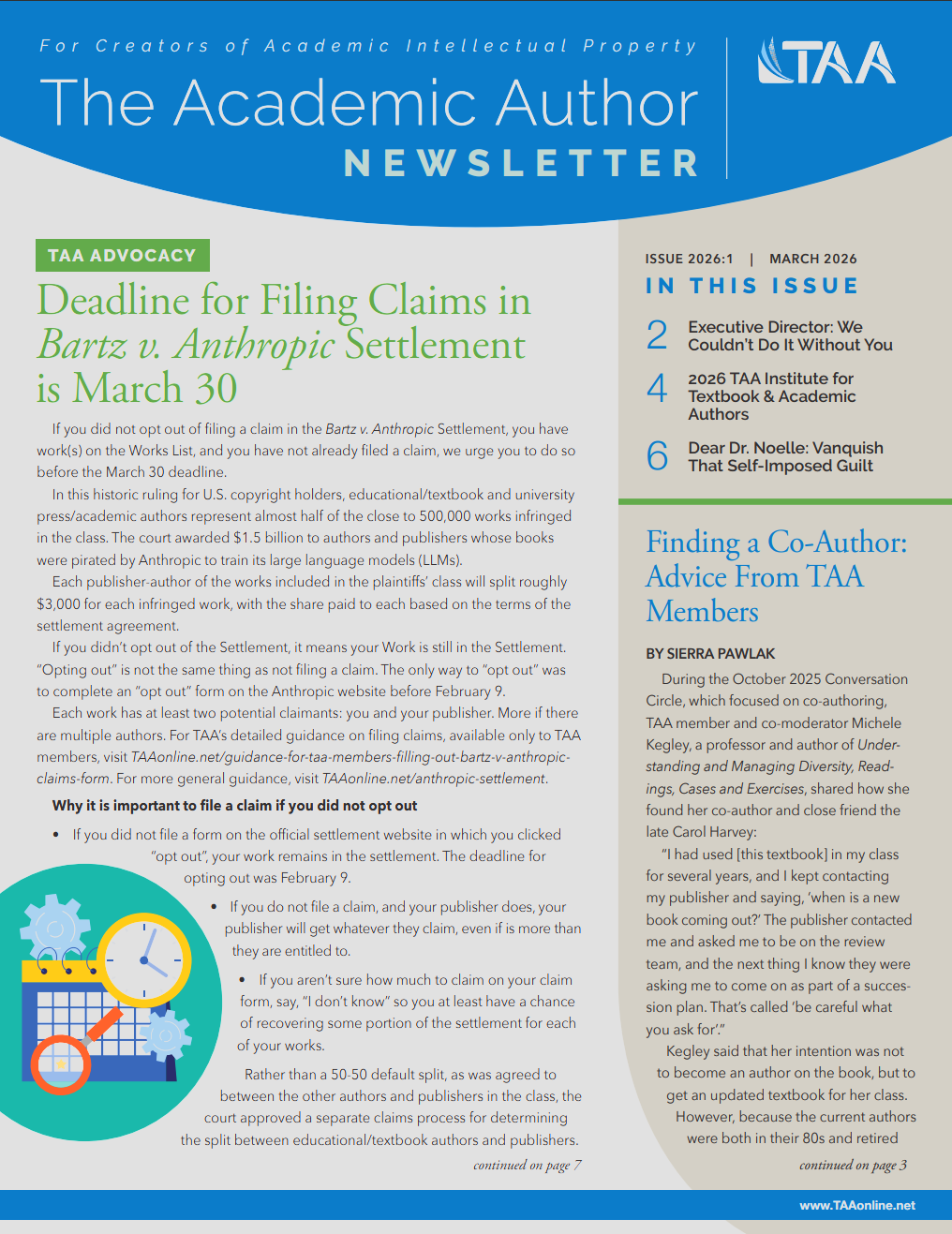 March 2026 Newsletter First Page