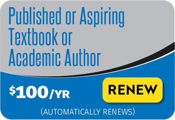 Published or Aspiring Textbook or Academic Author $100/yr